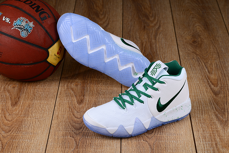 New Nike Kyrie 4 White Green Shoes